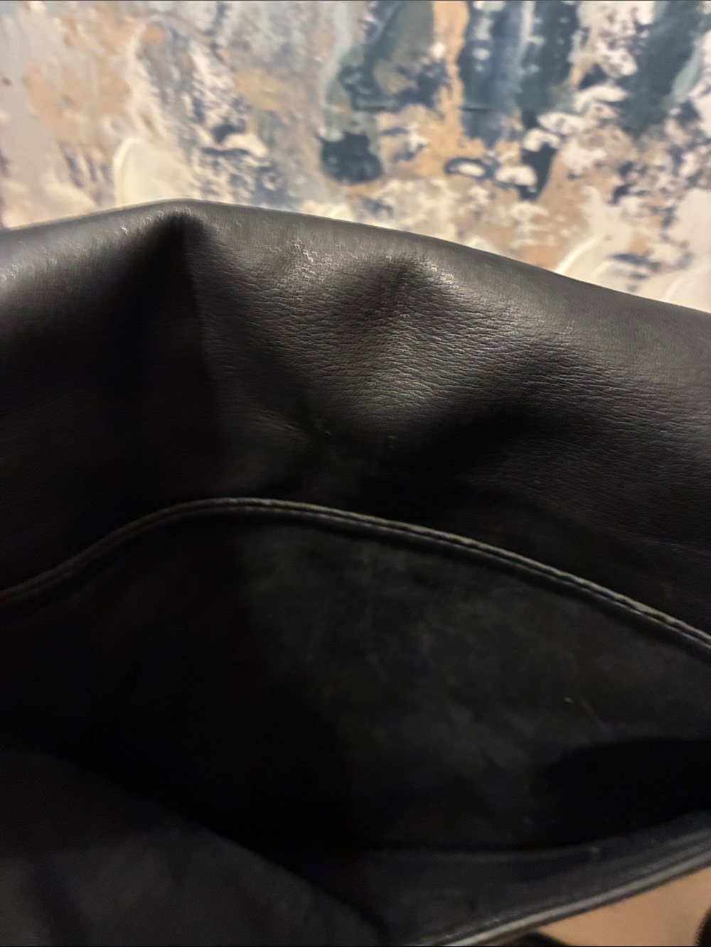 Vintage Perlina NYC Black Minimalist Messenger Satchel Genuine Leather - Picture 8 of 14